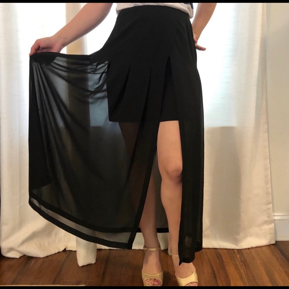 AllSaints hi low sheer skirt